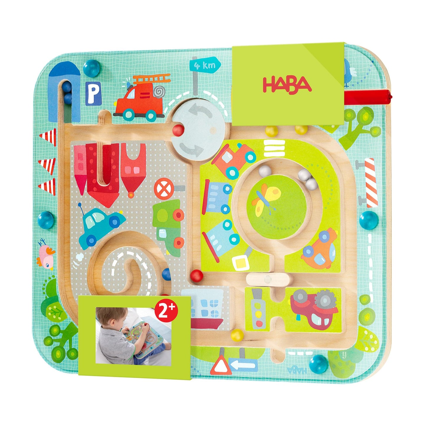 HABA Busy Board for Toddlers 2-4: Town Magnetic Maze Puzzle Game - Toddler Travel Toys for Preschoolers
