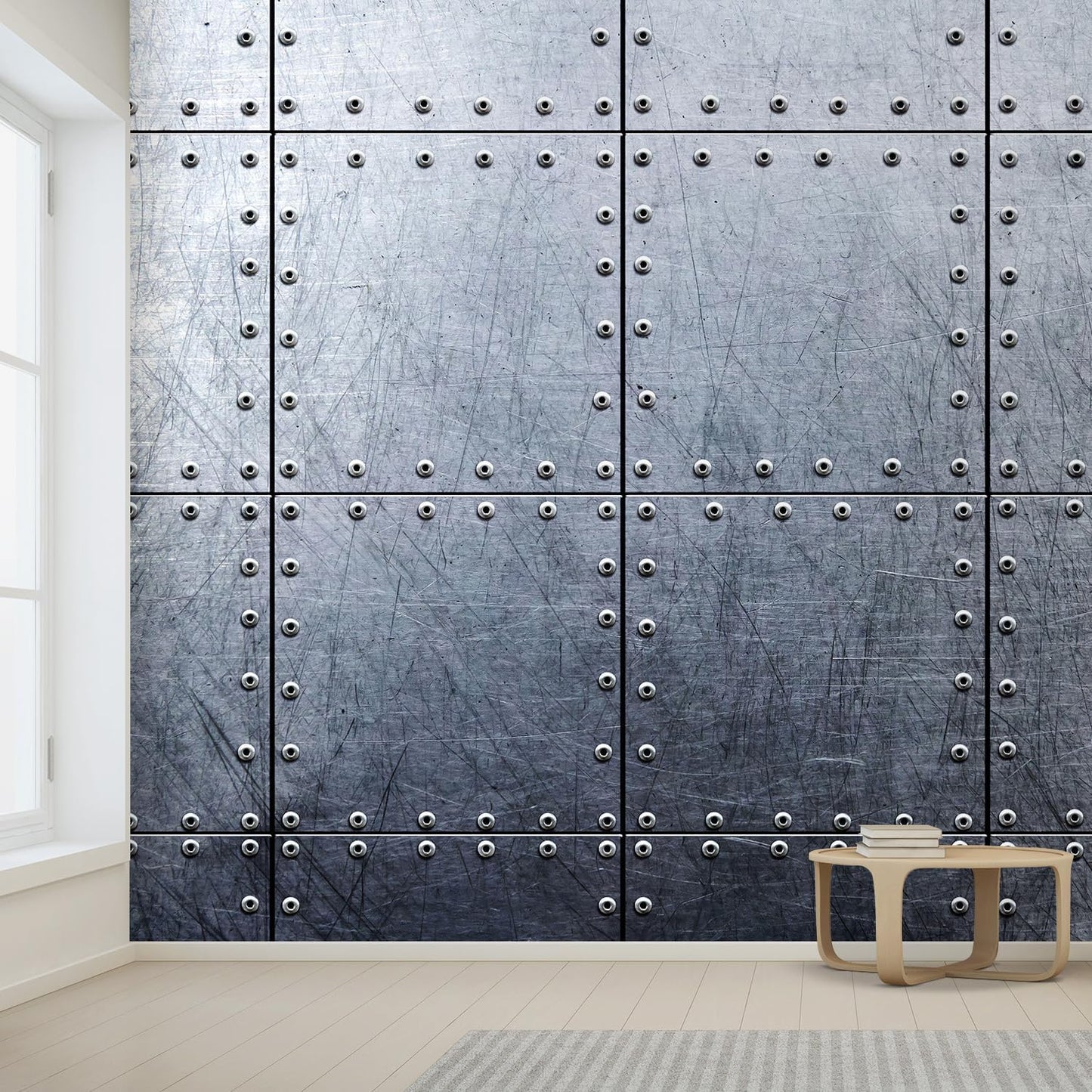 wall26 Wall Sticker/Wall Mural Metal Background, Not Peel and Stick, Non-Woven Wallpaper Decorative for Bedroom, Living Room, Office - 132x192 inches