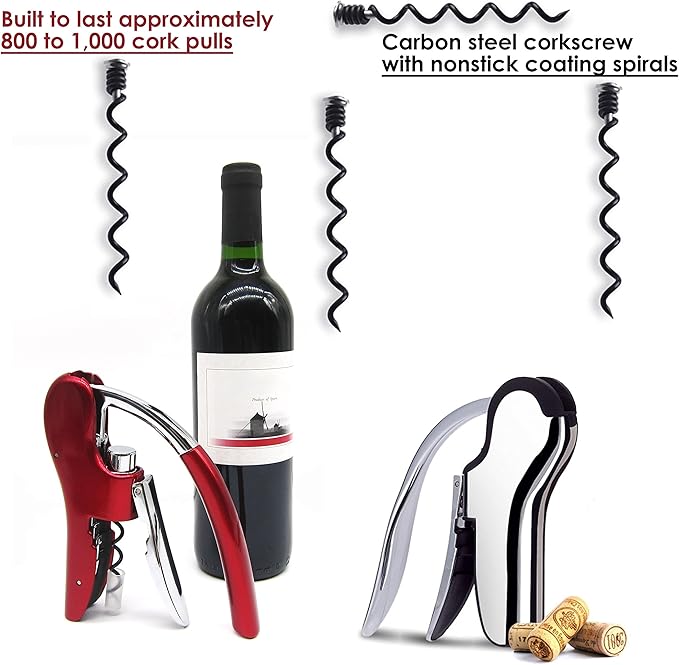 Best 6 Pack Replacement Corkscrew Spiral/Worm for KAYCROWN and BestUtensils Wine Opener