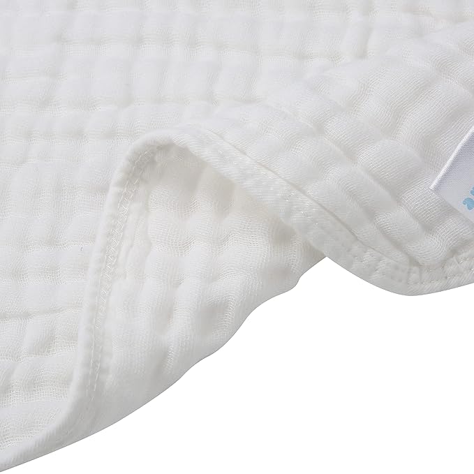 Baby Muslin Washcloths,Natural Purified Muslin Cotton Baby Wipes 6 Layer Absorbent Soft Newborn Baby Face Towel for Sensitive Skin,Baby Registry as Shower 5 Pack 10x10 inches