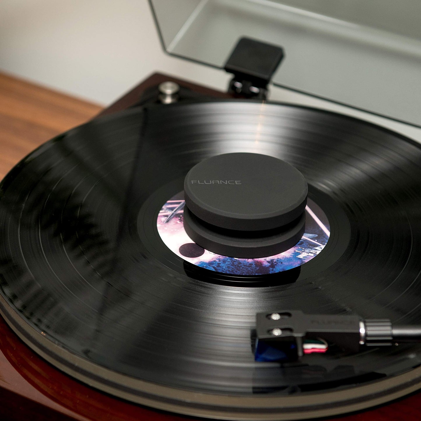 Fluance Hifi Vinyl Record Weight Stabilizer High Mass 760 Gram Steel Lp Disc Turntable Accessory With Antiresonance Rubberized C