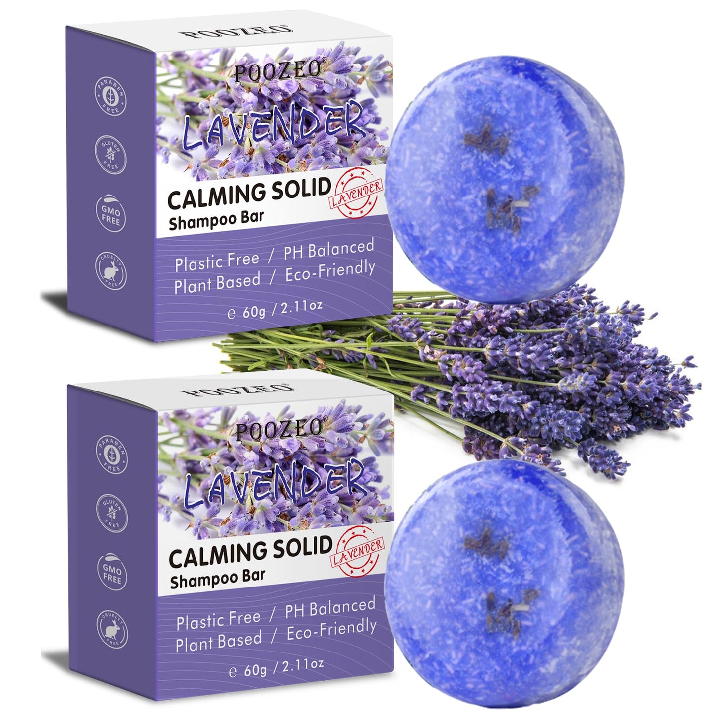 DBEAUTYM 2 Pack Lavender Shampoo Bar,Solid Hair Bar And Conditioner Effect Hair Soap,Organic Shampoo Bars For Hair With All Natu