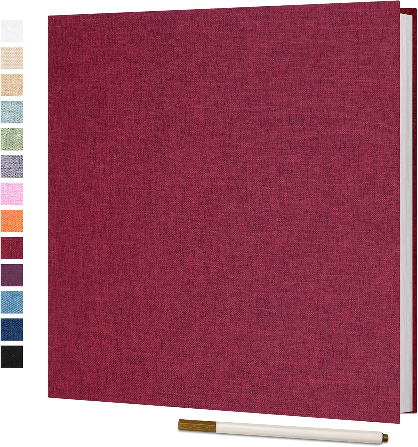 Vienrose Large Photo Album Self Adhesive for 4x6 5x7 8x10 Pictures Scrapbook Album DIY Scrap Book 40 Sticky Pages with A Metallic Pen Red