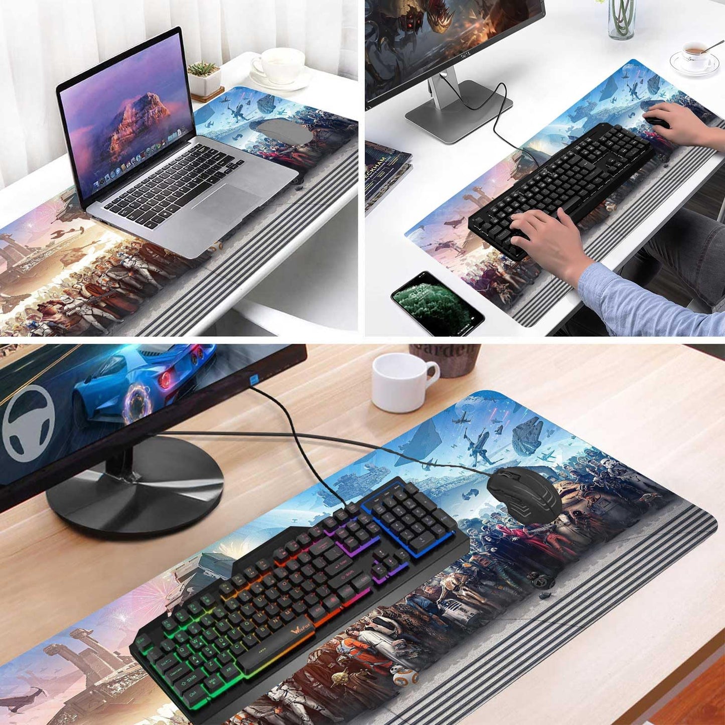 XXL Large Gaming Mouse Pad The Chosen One Custom Desk Pad,Mousepad with Anti-Slip Rubber Base,Stitched Frame Mouse Mat,Portable Desk Mat for Computer Keyboard Mice Laptop & PC,31.5X15.7 Inch