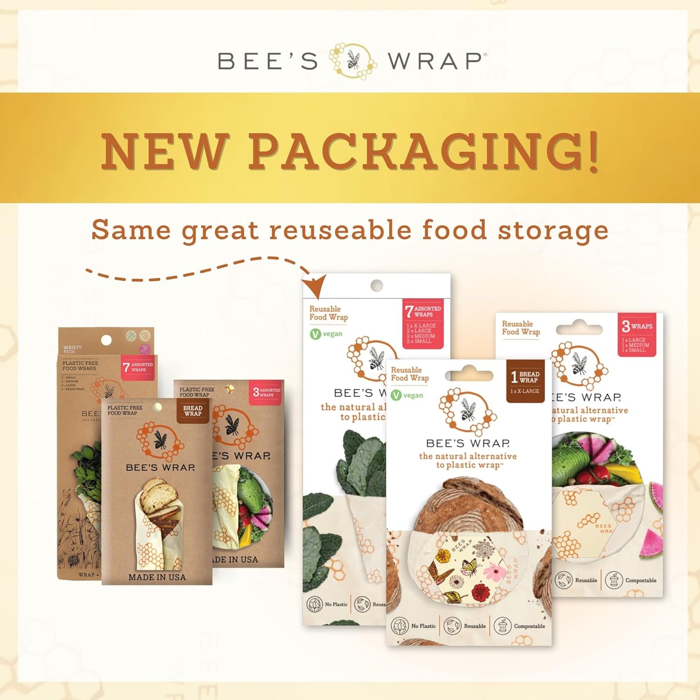 Bee's Wrap Beeswax Wraps for Food - Cut to Size 14x52" Wax Paper Roll - Made in USA Reusable Waxed Paper & Bowl Covers - Organic Eco-Friendly Alternative to Aluminum Foil, Mushroom Magic