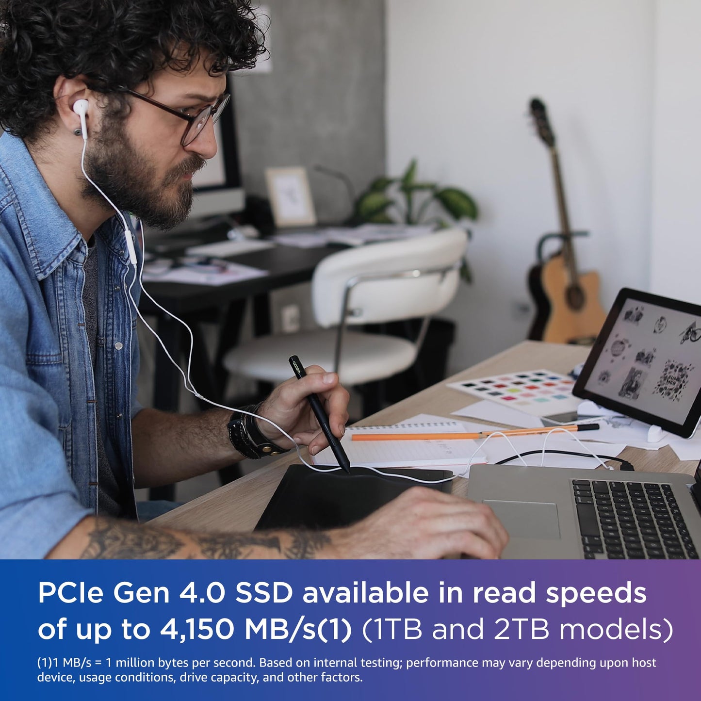 Western Digital 2Tb Wd Blue Sn580 Nvme Internal Solid State Drive Ssd - Gen4 X4 Pcie 16Gb/S, M.2 2280, Up To 4,150 Mb/S - Wds200