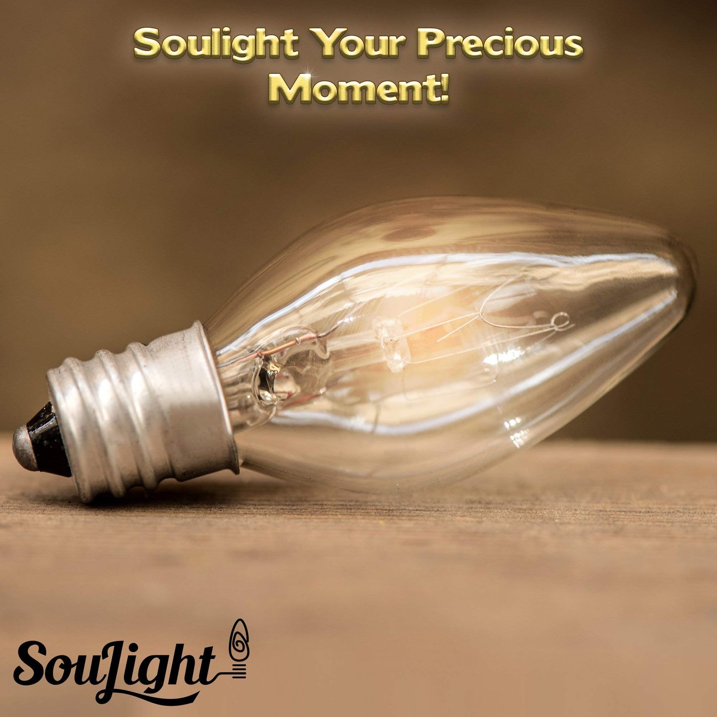 SouLight Salt Lamp Light Bulb - 15 Watt Replacement Bulbs for Himalayan Salt Lamps & Baskets, Chandeliers, Candle & Wax Warmers, Night Light Bulbs. E12 Socket, C7, Warm White – 12 Pack