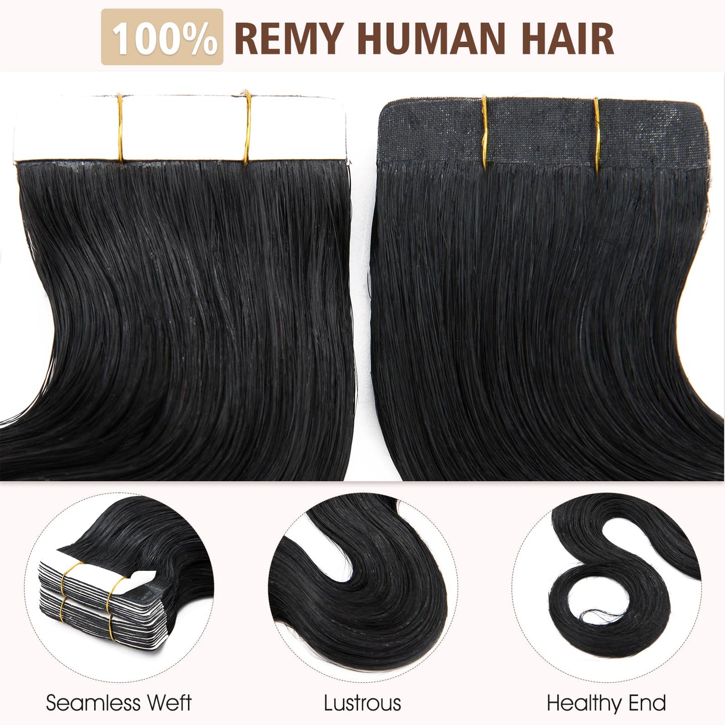 Hairro Tape in Human Hair Extensions Wavy Thin 12 Inch Long Hair 40g 20pcs/pack Seamless Skin Weft Glue in Body Wave Human Hairp