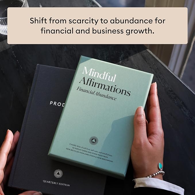 Intelligent Change Mindful Affirmation Cards for Financial Abundance, Daily Words of Inspiration, Self Affirmation Inspirational Gifts, Positive Affirmations with Display Stand, Deck of 52