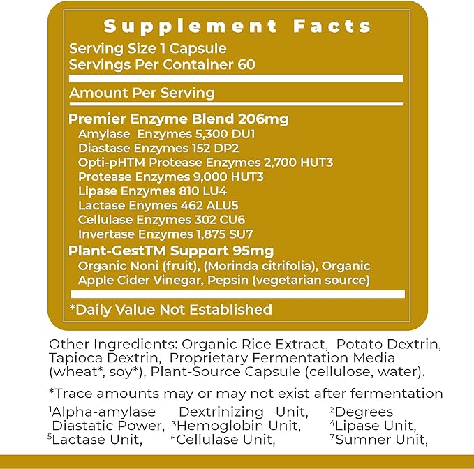 Premier Research Labs: Active Digestive Enzymes with Probiotic and Prebiotics | Promotes Full-Spectrum Digestive Support - with Amylase, Protease & Lipase, 60 Plant-Sourced Capsules