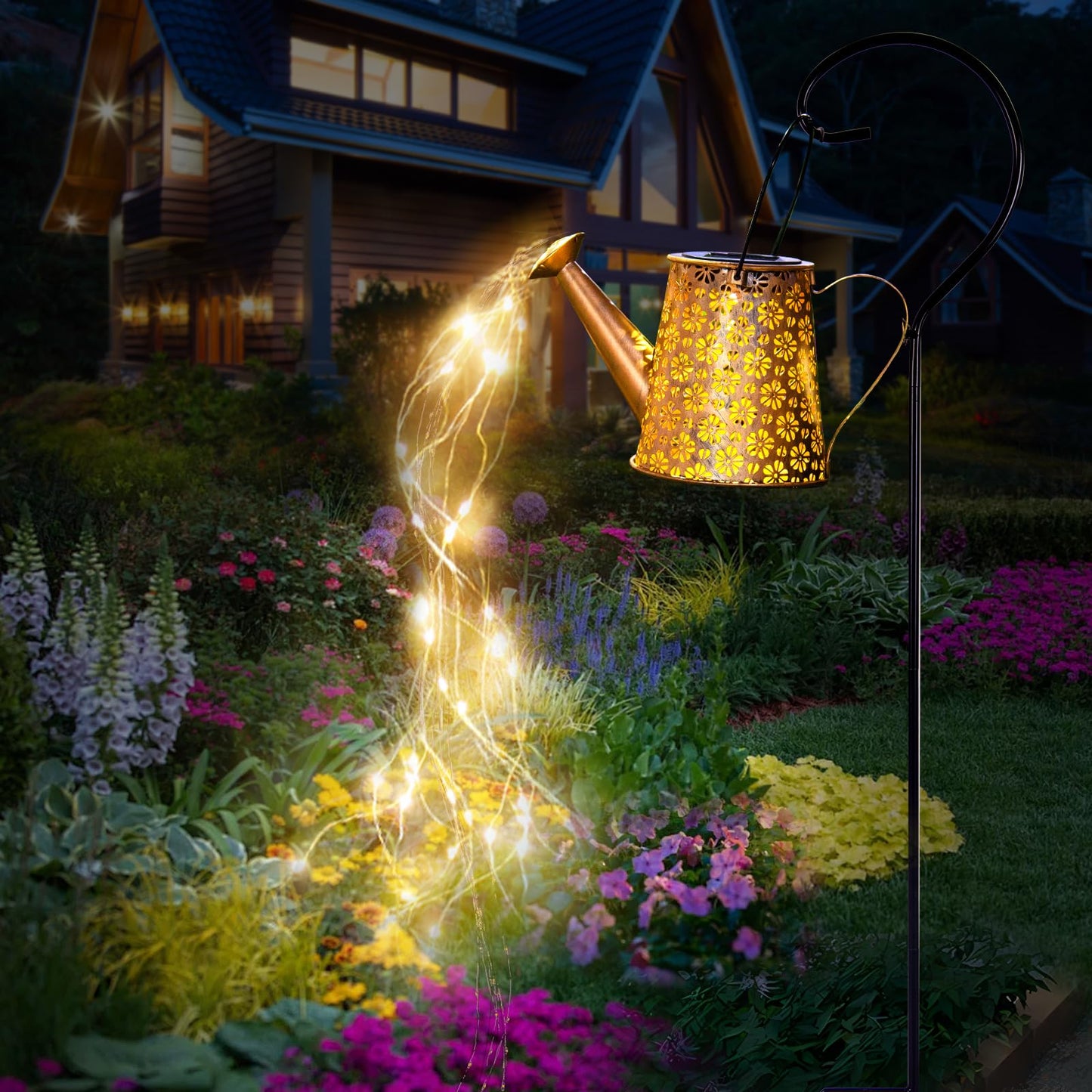 Enriprt Solar Watering Can Lights - Copper Ip65 Waterproof Lantern For Garden & Pathway, Model Kj023, Outdoor Decor, Great Gift Idea