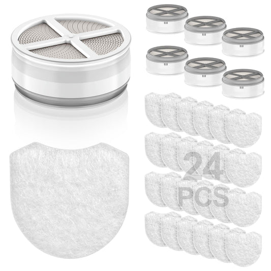 6 Humidifier Cartridges and 24 Filters for HumidX Plus Compatible with AirMini Connector for P10 Nasal Pillows N20 and N30 Cushions CPAP Supplies for Waterless Humidification and Clean Airflow