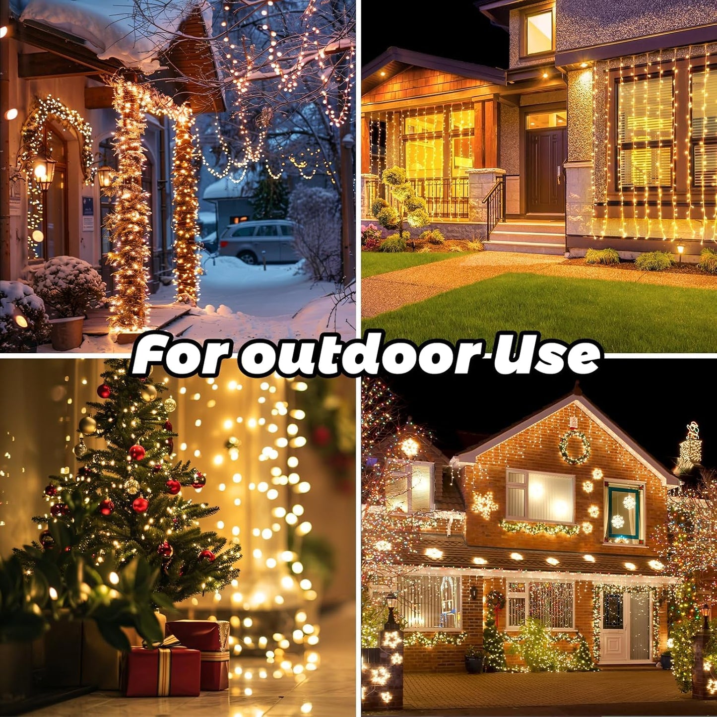 8.5 Ft 150 Icicle Lights Christmas String Lights Warmwhite Christmas Decorations Plug In Waterproof Outdoor Indoor Decor For Xmas  Thanksgiving Day  Party  Patio  Courtyard  Window  Fence Decor