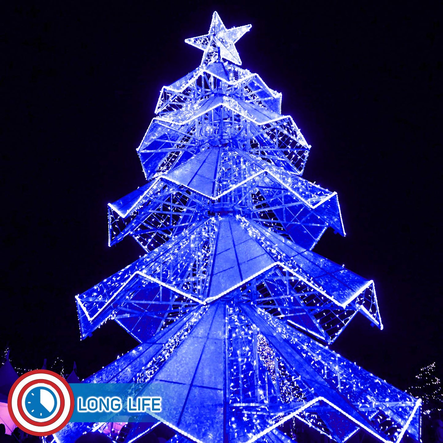 Russell Decor LED Rope Lights - 30ft Blue PVC for Holiday Party and Christmas Decoration