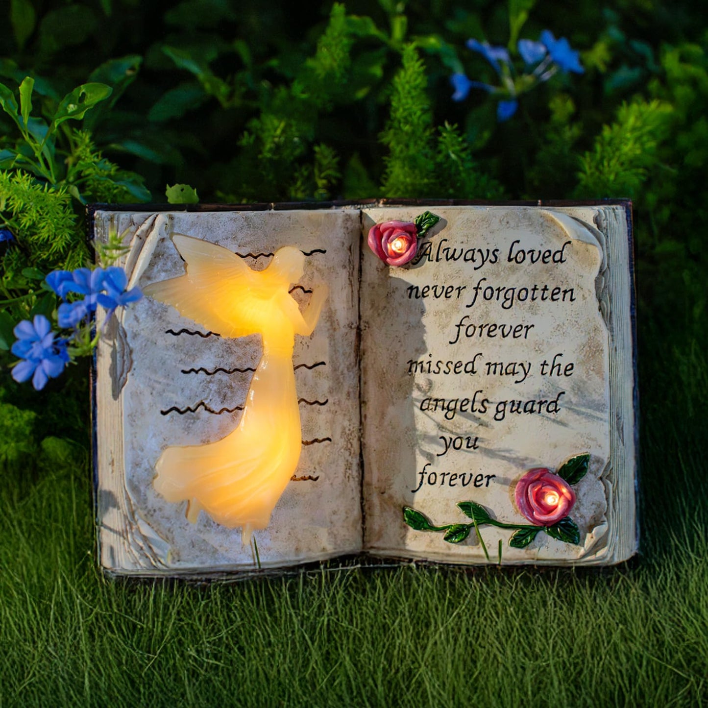 Candieslife Solar Angel Garden Stakes Lights, Waterproof Resin Decor, Model LT00185S1, Bible Angel Color