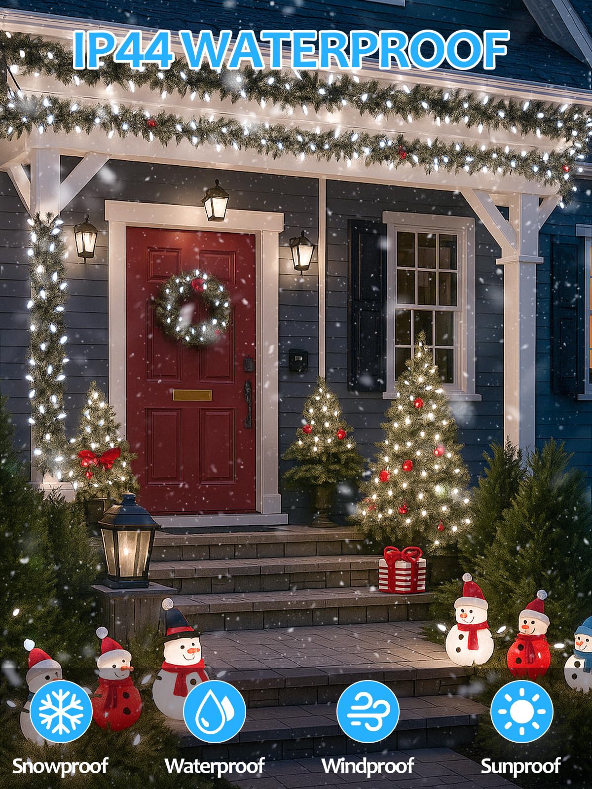 Connectable 250 Led C6 Christmas String Lights  82Ft Waterproof Christmas Twinkle Lights Outdoor  Plug In Lights With 13 Modes For Indoor Outdoor Yard Party Christmas Tree Decorations (Cool White)