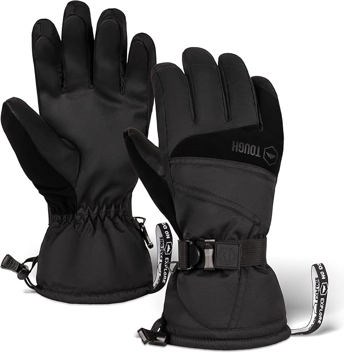 Tough Outdoors Waterproof Gloves Women - Ski Gloves Men - Warm for Winter Cold Weather Snow & Snowboarding - Men's Women's
