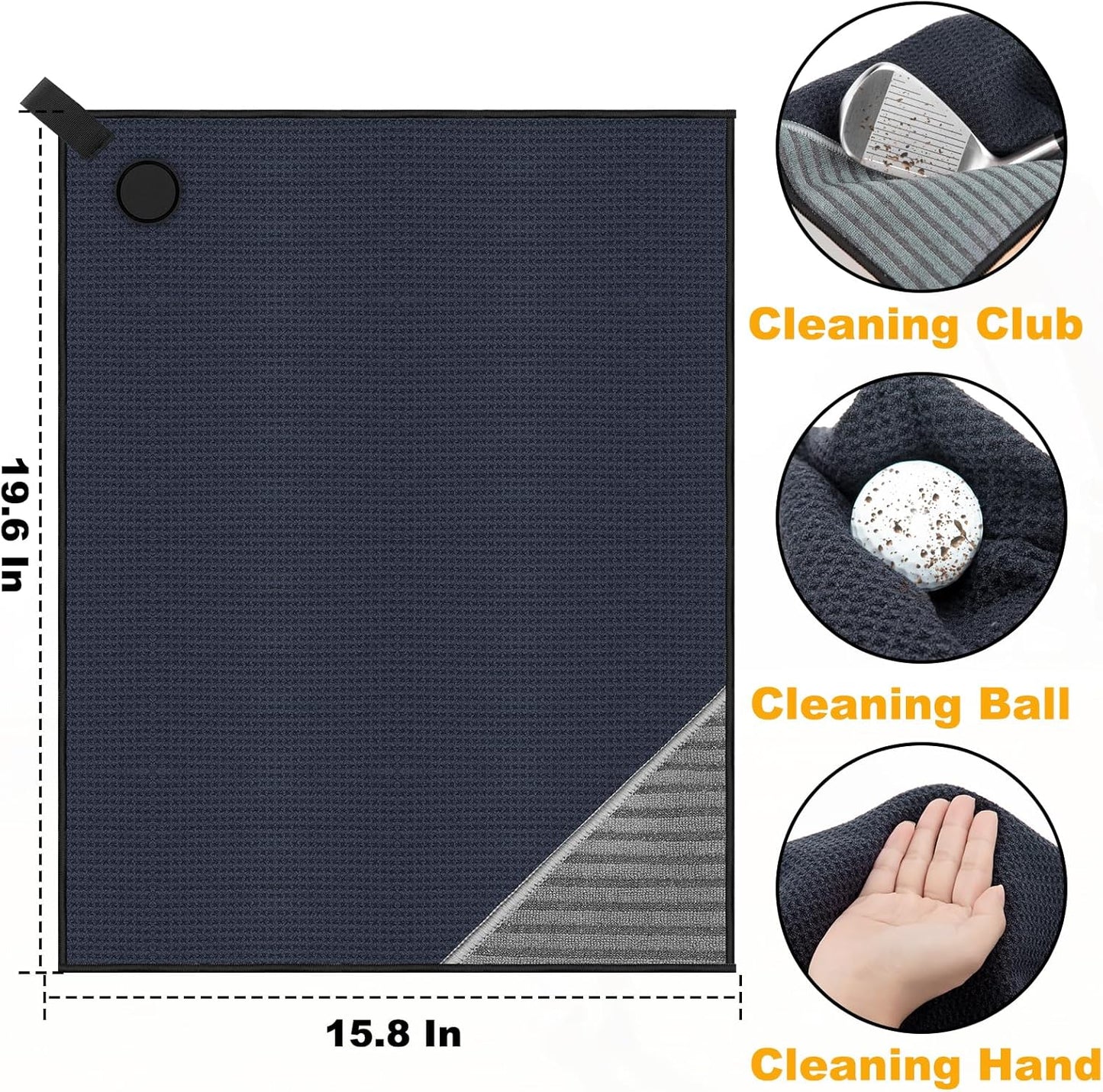2 PCS Magnetic Golf Towels with Brush and Divot Tool, Microfiber Golf Towel with Wire Cleaning Cloth for Men, Industrial Strength Magnet for Strong Hold to Golf Bags, Carts or Clubs (Black Red)