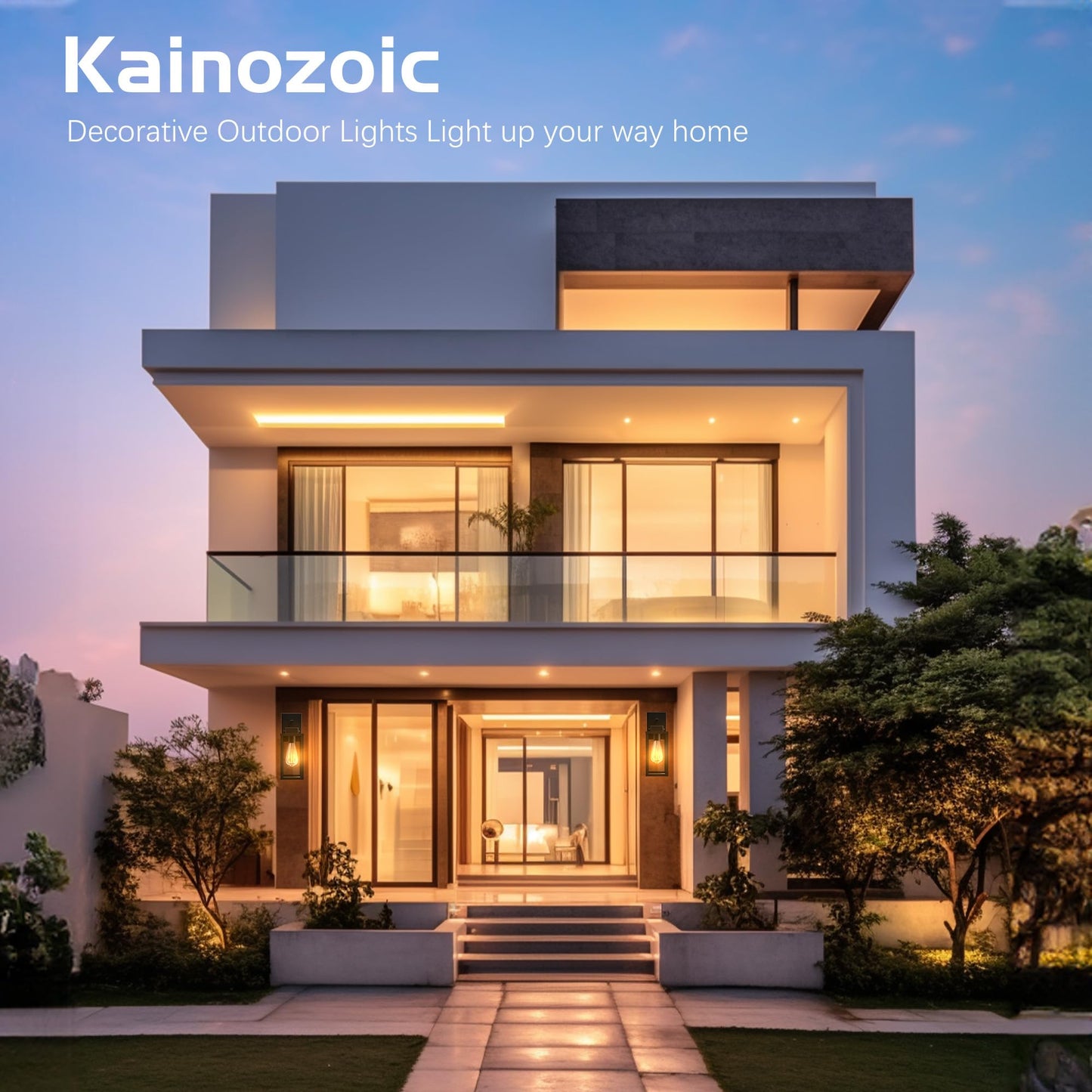 Kainozoic Motion Sensor Dawn To Dusk Outdoor Sensor Light Fixture Anti-Rust Exterior Wall Lighting Waterproof Outdoor Wall Lantern For Porch Patio Front Door Garage