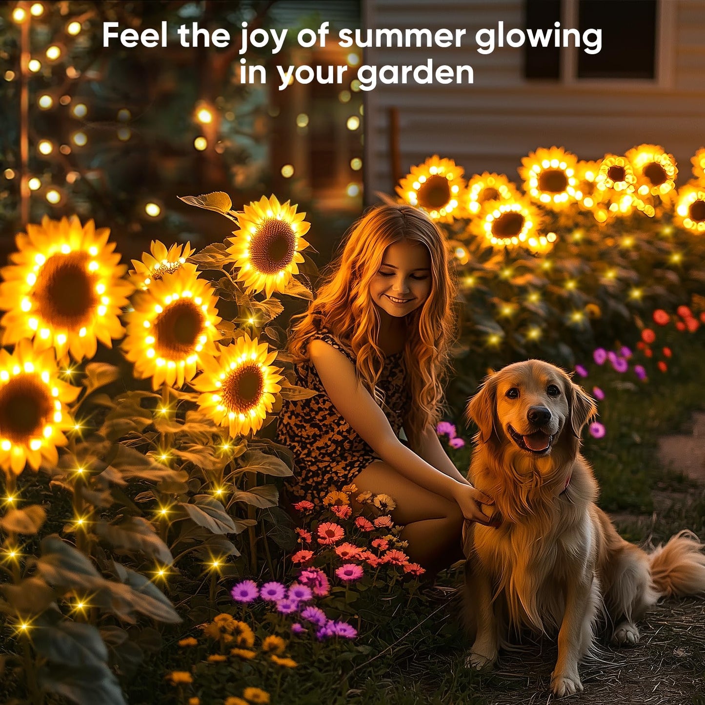 Sunflower Solar Lights Garden Decor: 8-Pack Artificial Led Solar Flower Lights Christmas Outdoor Decorations- Waterproof Decorative Light For Holiday Patio Yard Pathway - Xmas Gifts For Women Mom