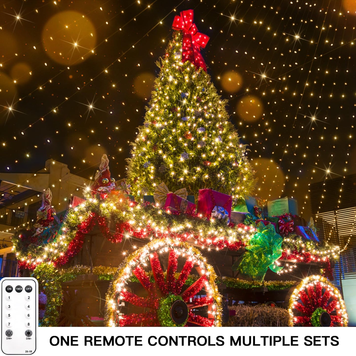 suddus 300 LED Christmas String Lights - Warm White, 99ft Connectable, Indoor/Outdoor, Model SDWW-300DM