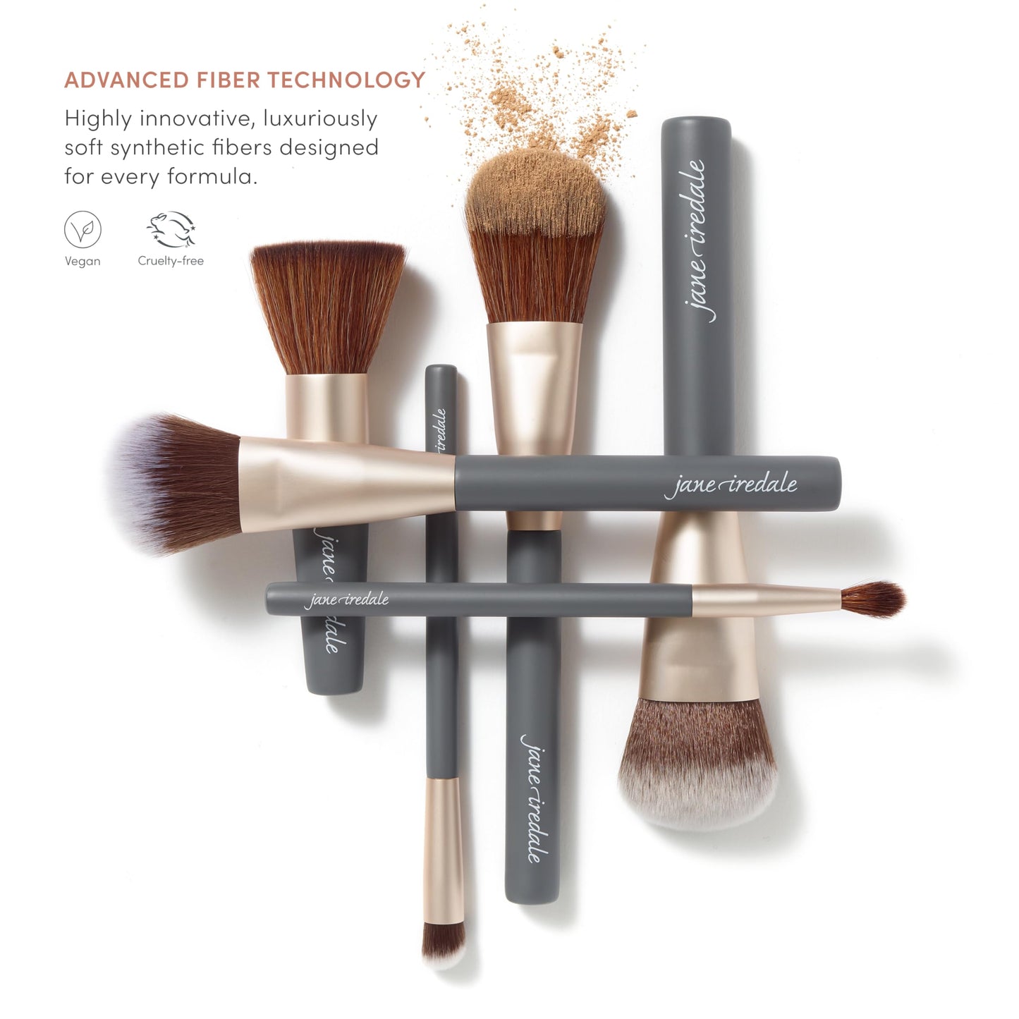 jane iredale Pro Series Powder Complexion Brush, Large, Fluffy Tapered Cosmetic Brush, Applies & Diffuses Powders and Bronzers,