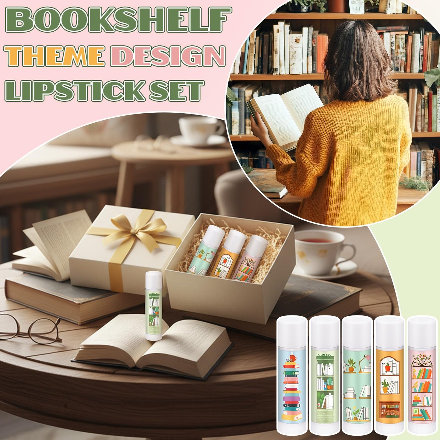 Leelosp 25 Pack Christmas Book Club Lovers Gifts Bulk Bookish Lip Balms Party Supplies Librarian Bookworms Readers Gifts for Wom