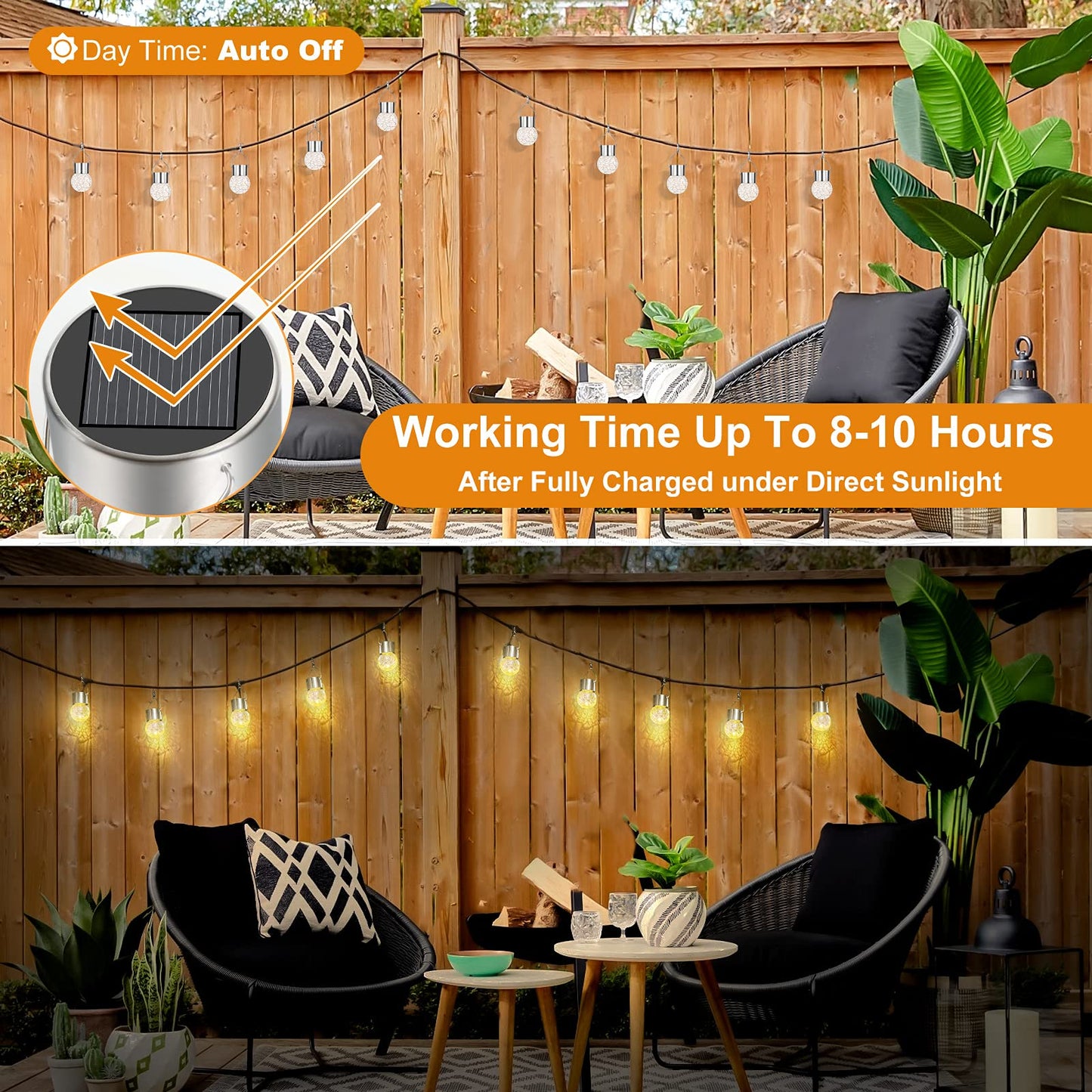 Bosceos 12-Pack Hanging Solar Lights - Waterproof  ed Glass Led Globes, Warm White For Garden Patio Christmas Decoration