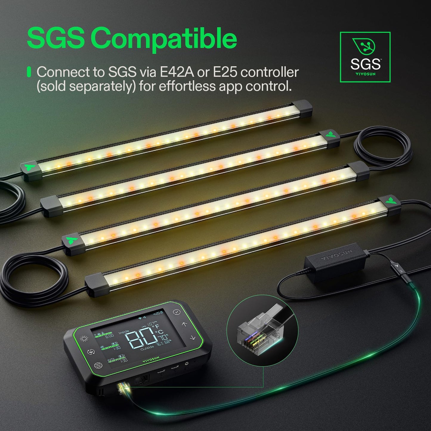 Vivosun Lumaray Led Grow Light Bars 16 (8-Bar)  Full Spectrum Side Lighting With 60% Red Light Up To 25% Yields For Grow Tents  Greenhouses  Magnet Reliability Upgraded  Sgs Compatible