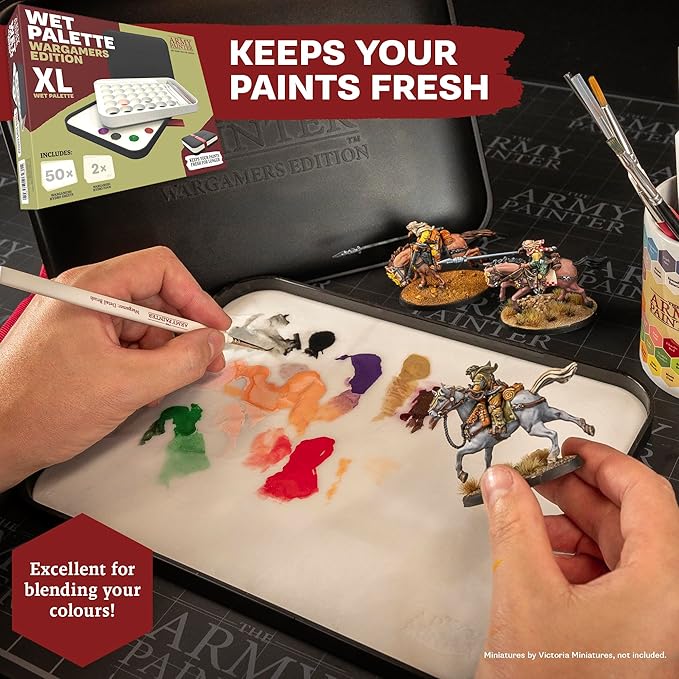 The Army Painter, Hobby Essentials Bundle - with Warpaints Fanatic Starter Set, Battlefield Basing Set, Wet Palette XL & 1 Dipit Brush - Perfect Miniature Painting Bundle for D&D and Warhammer