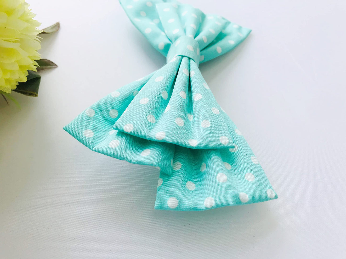 MeeTHan Polka Dot Bows Mice Mouse Hair Clips Ears Elastic Bands Costume Accessories: M12 (Jumbo-Green)