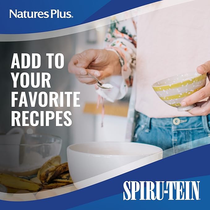 Natures Plus SPIRU-TEIN, Chocolate - 8 Total Packets - Plant-Based Protein Shake - Non-GMO, Vegetarian, Gluten Free - 8 Total Servings