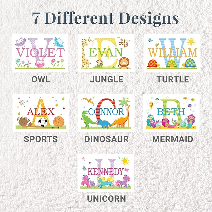 Let’s Make Memories Personalized My Own Name Step Stool - Children’s Step Stool - Sturdy Wood – Non-Toxic Paint, Sealer - Sports Design - White - 14’Wx9.25”Lx8.75”H - Ages 3+