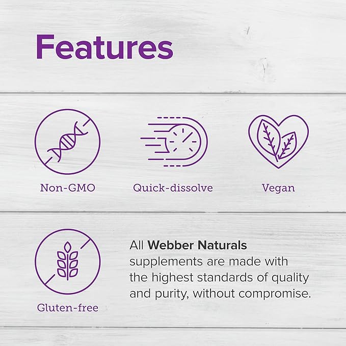 Webber Naturals Vitamin B12 10,000 mcg, Ultra Strength, 40 Count, Fast Dissolve Tablets, Vitamin Supplement Support for Energy Metabolism, Immune and Heart Health, Vegan Formula