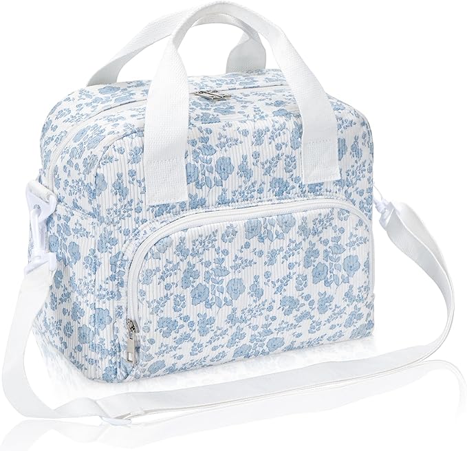 Large Lunch Bag for Women Insulated Lunch Box Reusable Cooler Bag Portable Cute Corduroy Leakproof Tote Bags for Travel, Work, and Picnic
