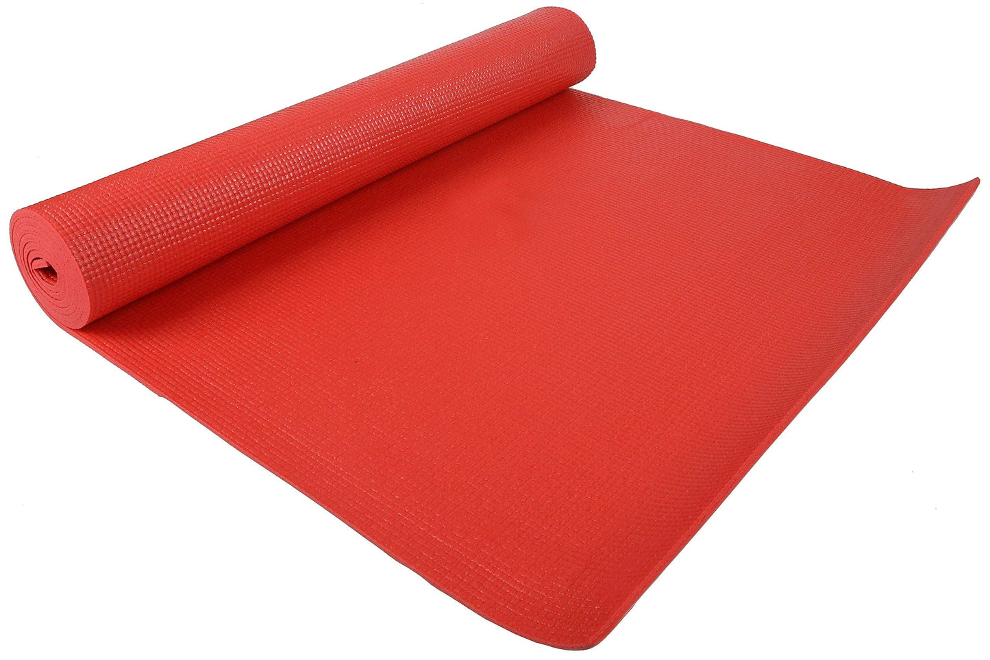 Fitvids 1/4-Inch High Density Thick Non Slip Yoga Mat with Knee Pad and Carrying Strap for Workout, Pilates, Gym Home Exercise, Red