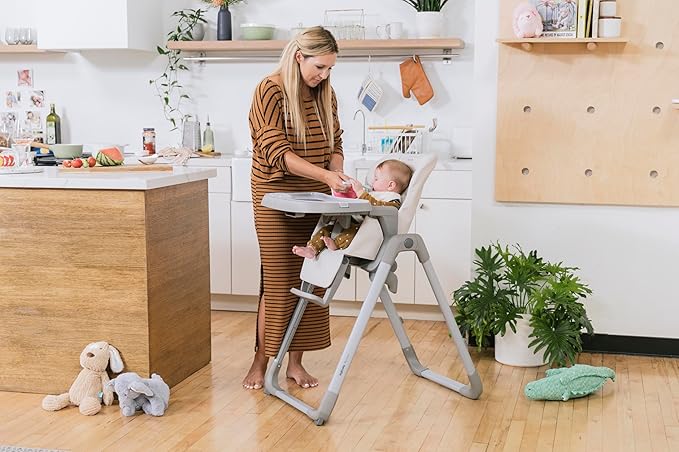 Inglesina My time Highchair, Butter - Adjustable High Chair for Babies & Toddlers, 4 Height & 3 Recline Settings, Collapsible, Tool-Free Assembly, BPA Free, Removable Tray for Easy Cleaning