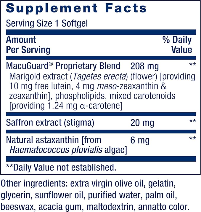 Life Extension Macuguard Eye Health Supplement with Lutein, Meso-Zeaxanthin, Saffron & Astaxanthin - 60 Count and Super K Vitamin K1 K2 MK-7 MK-4 Vitamin C - 90 Softgels