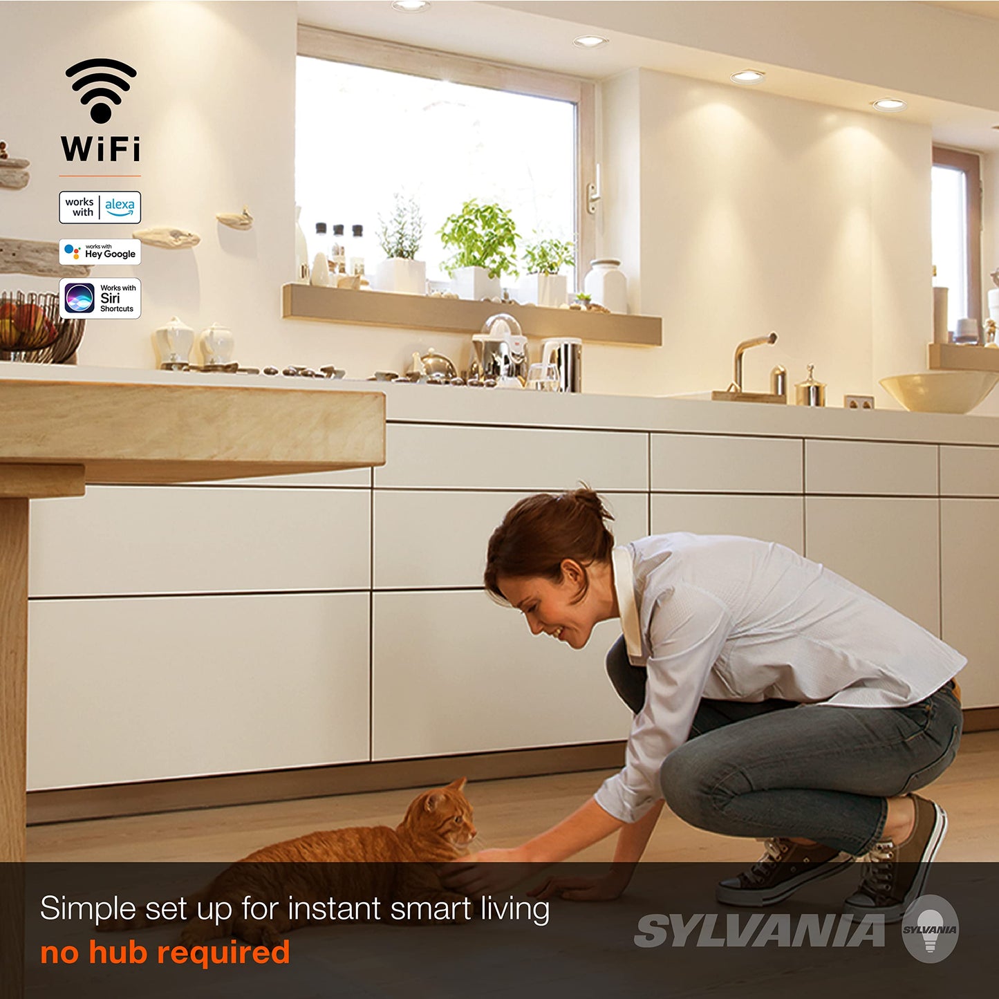 LEDVANCE Sylvania WiFi LED Smart BR30 Light Bulb, 9W, Tunable White 2700K-6500K, Energy Star, 1 Pack, Model 758
