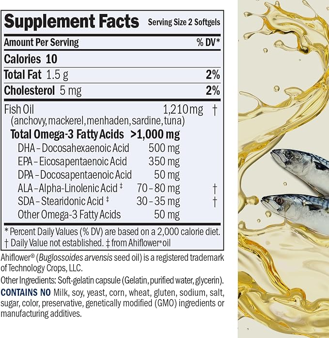 ANDREW LESSMAN Maximum Essential Omega-3 Unflavored, 360 Softgels - Ultra-Pure Omega-3 Fish Oil 1200 mg-High DHA, No Mercury Fish Oil Omega 3 Supplement-Small, Easy to Swallow Fish Oil Capsules