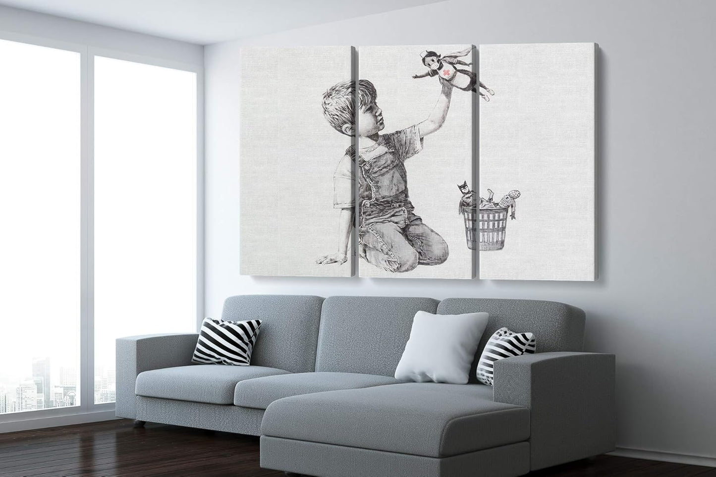 Banksy Super Nurse Hospital Canvas Art Wall Art Home Decor - Various Sizes (60in x 40in Gallery Wrapped)