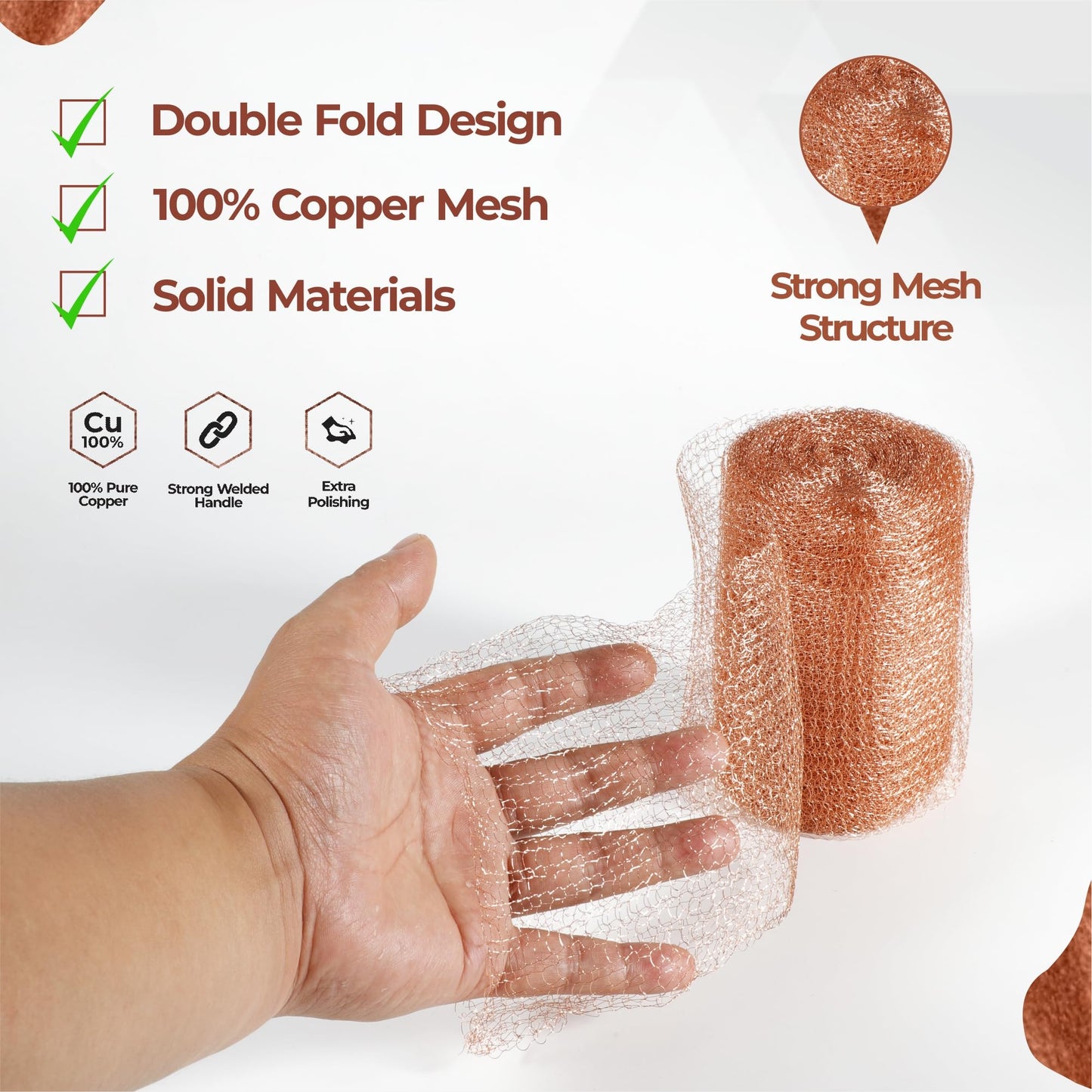 Californistan Copper Mesh Rodent Control, 5in x 36ft- Rustproof Copper Mesh Roll for Rodent, Bat & Snail - Perfect for Hole Blocking, Gardening & Sealing Water Opening - Plus Bonus Scissor & Gloves