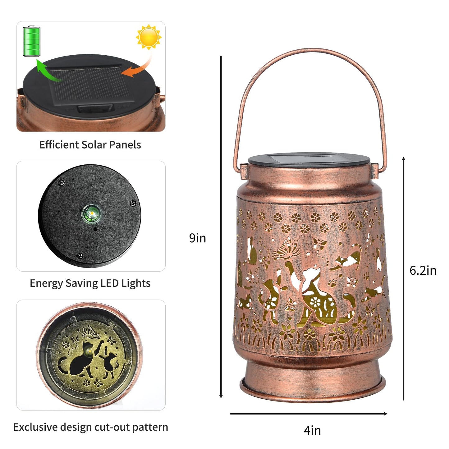 Cat Lover Gifts For Mom/Women//Grandma/Sister Cat Solar Light Gifts Mother Day Gift Solar Lanterns Outdoor Waterproof Cat Lights Led Mason Jar Hanging Lamps Decor For Garden Yard Patio