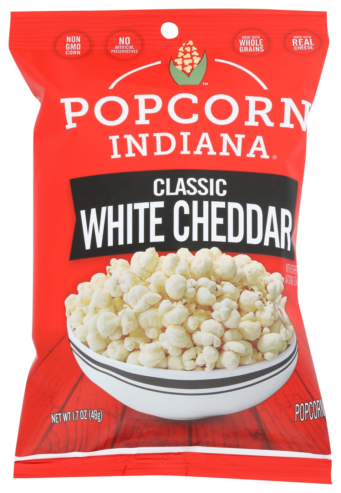 Popcorn Indiana Wisconsin Aged White Cheddar, King Size Single Bag, 1.7 Oz