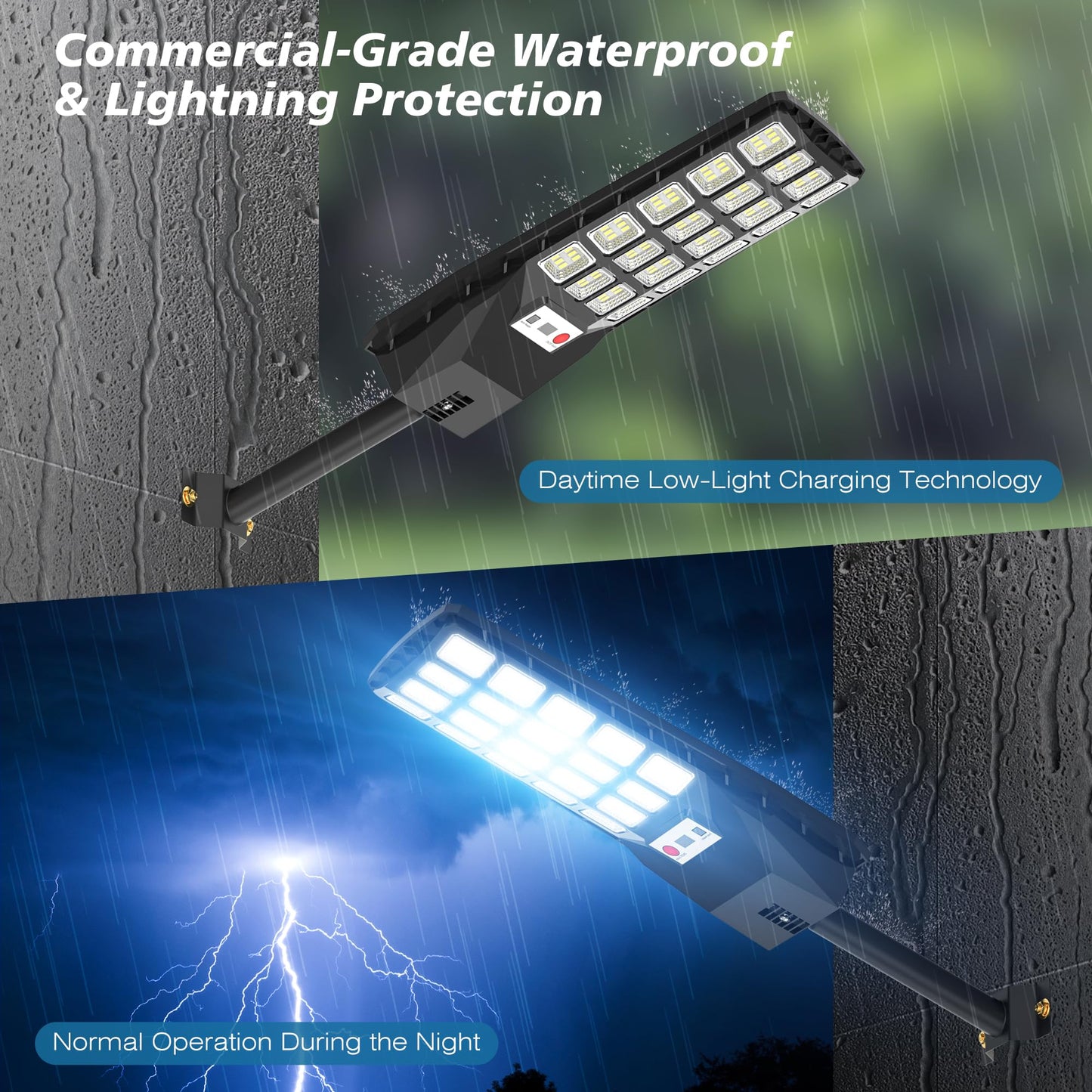 OKPRO Solar Lights Outdoor 320° Motion Sensor IP66 Waterproof 4-Pack Black Metal Model OK-XY120-4