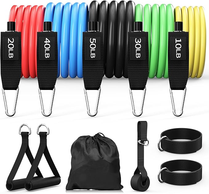 Resistance Bands, Exercise Bands Set for Working Out, Resistance Bands with Handles, Home Gym Workout Bands, Fitness Equip...