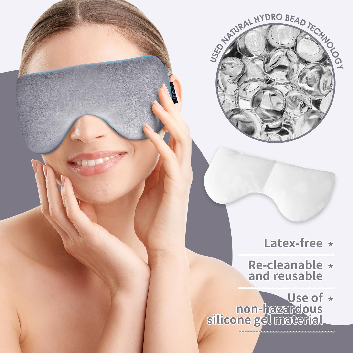 Microwave Activated Thermal Eye Masks for Dry Eye,Styes and Eyestrain,Eye Masks Provide Comfortable Heat Therapy for Effective Eye Relief, Gray
