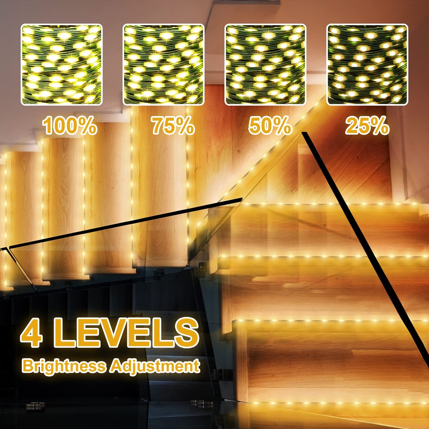 ROADAYLY Christmas String Lights 1000 LED 328 Ft Waterproof Warm White Fairy Lights with Remote Timer, Model BG-CL3M3-306L01