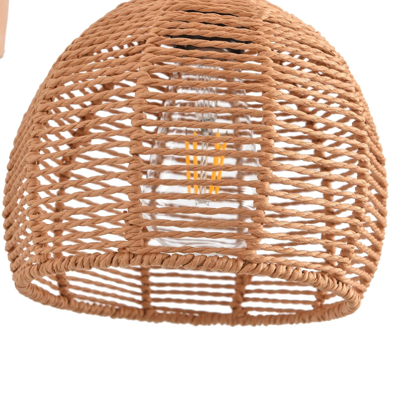 Cafulam Plug In Wall Sconce Farmhouse Wicker Wall Lamp Plug In Hand Woven Rattan Wall Light Farmhouse Rustic Boho Sconces Wall Lighting For Living Room Bedroom