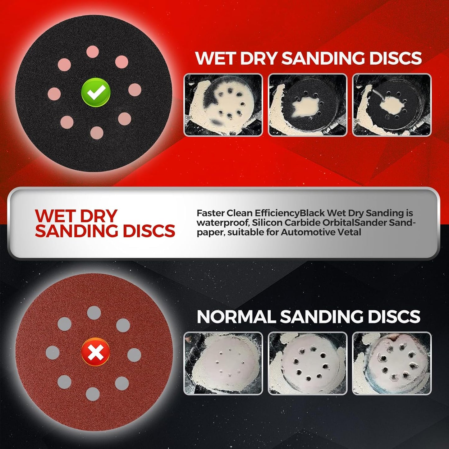 100PCS 5 inch Silicon Carbide Sanding Discs 1000 Grit, Wet Dry Orbital 5 Sander Hook and Loop Sandpaper Disc Ultra Fine Grit, Best for Metal,Automotive Precision Polishing